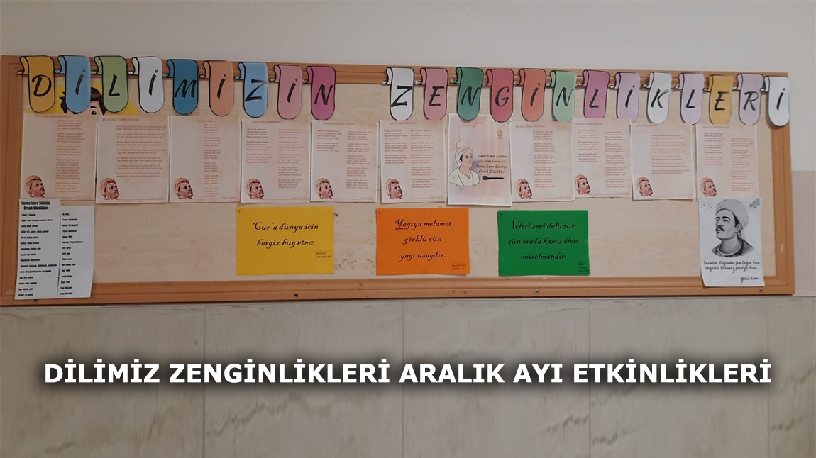 DİLİMİZ ZENGİNLİKLERİ ARALIK AYI ETKİNLİKLERİ