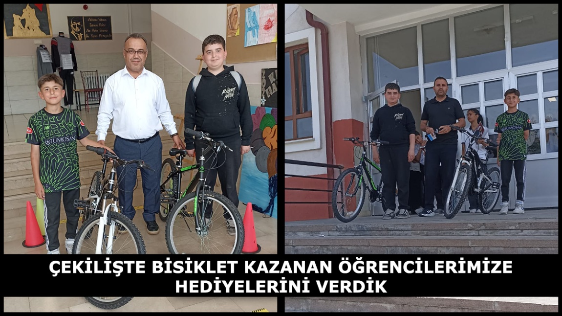 Çekilişte Bisikler Kazanan Öğrencilerimize Hediyelerini Verdik